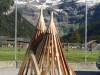 Montagnes en pierre et bois.