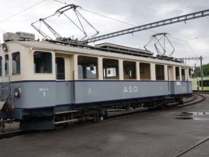 La BCFe 4/4 1 mise en service en 1913 et reconstruire après l’incendie du dépôt en 1941 La BCFe 4/4 1 mise en service en 1913 et reconstruire après l’incendie du dépôt en 1941