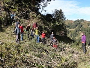 Photo de l’équipe au milieu de résultat du travail de la matinée
