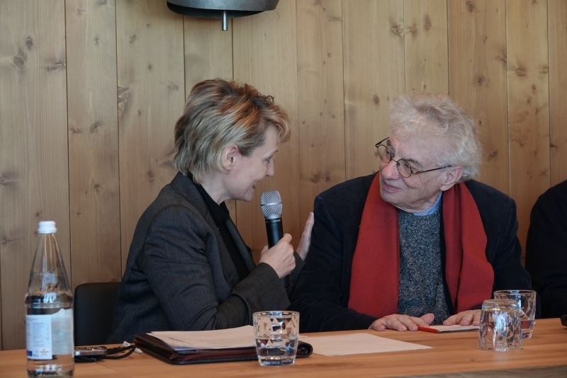 La Conseillère d’Etat, Isabelle Moret et l’architecte, Mario Botta