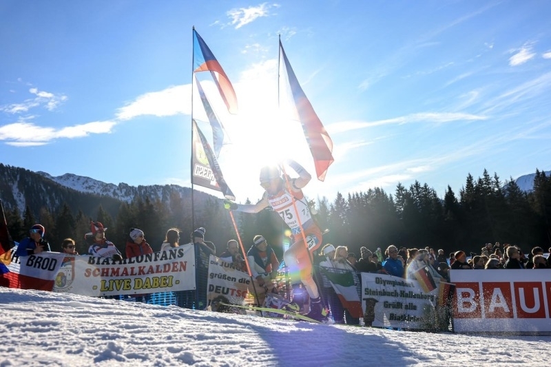 A l’attaque d’un plat montant à Antholz en janvier 2025