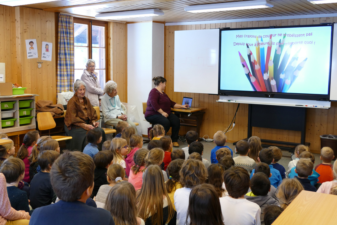 Trois générations d'enseignantes à l'école des Diablerets en ce 13 février 2020.